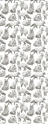 Modern roller blind gray foxes print