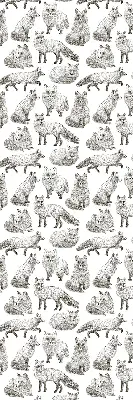 Modern roller blind gray foxes print