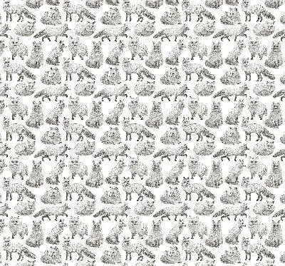 Modern roller blind gray foxes print
