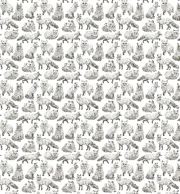 Modern roller blind gray foxes print