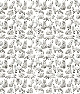 Modern roller blind gray foxes print