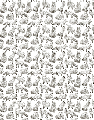 Modern roller blind Gray foxes