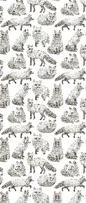 Modern roller blind gray foxes print