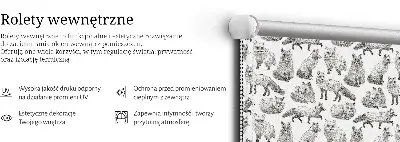 Modern roller blind gray foxes print