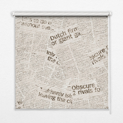Roller blind for large window newspapers pattern