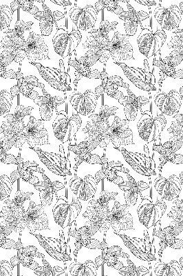 Fabric roller blind Sketched flowers