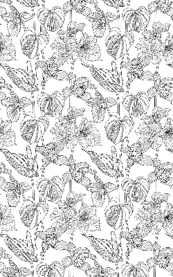 Fabric roller blind Sketched flowers