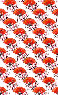 Modern roller blind Red fans