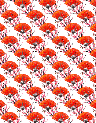 Modern roller blind Red fans