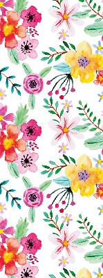 Roller blind for large windows painted flowers pattern