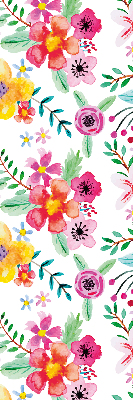 Roller blind for large windows painted flowers pattern