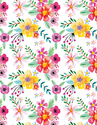 Roller blind for large window Painted flowers