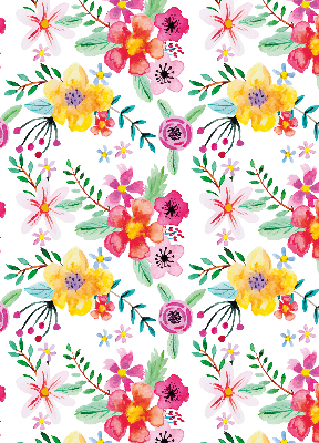 Roller blind for large window Painted flowers