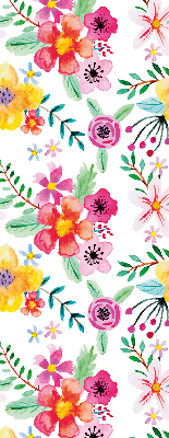 Roller blind for large windows painted flowers pattern