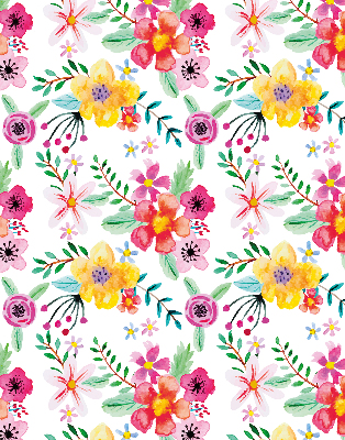 Roller blind for large window Painted flowers