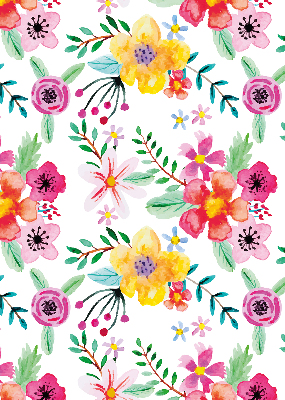 Roller blind for large window Painted flowers