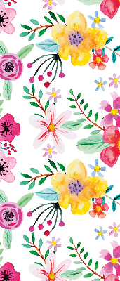 Roller blind for large window Painted flowers