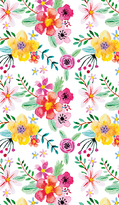 Roller blind for large window Painted flowers