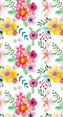 Roller blind for large window Painted flowers