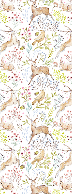 Fabric roller blind Roe deer and deer