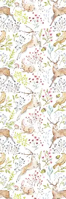 Fabric roller blind with roe deer print