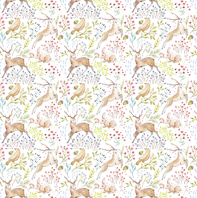 Fabric roller blind Roe deer and deer