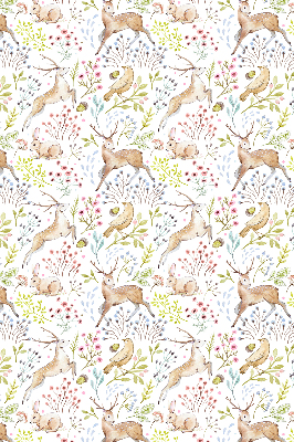 Fabric roller blind Roe deer and deer