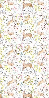 Fabric roller blind Roe deer and deer
