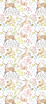 Fabric roller blind Roe deer and deer