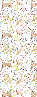 Fabric roller blind Roe deer and deer