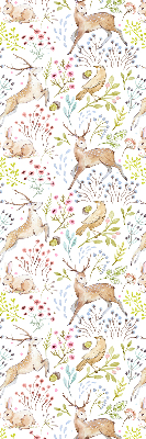 Fabric roller blind Roe deer and deer