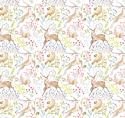 Fabric roller blind Roe deer and deer