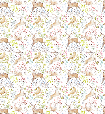 Fabric roller blind Roe deer and deer
