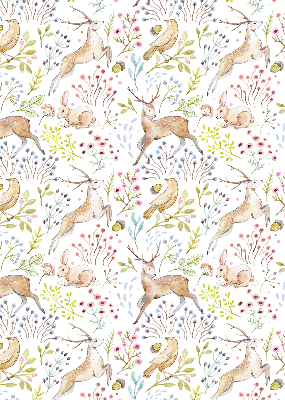 Fabric roller blind Roe deer and deer