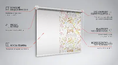 Fabric roller blind with roe deer print