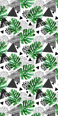 Modern roller blind Leaves triangles dots