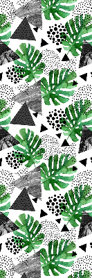 Modern roller blind Leaves triangles dots