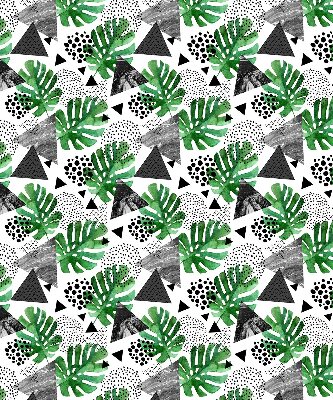 Modern roller blind Leaves triangles dots