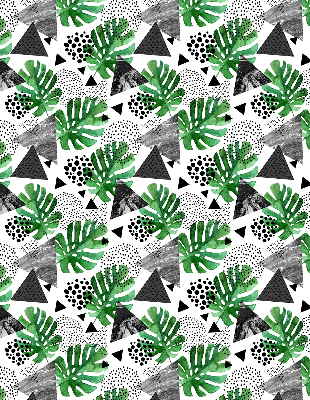 Modern roller blind Leaves triangles dots