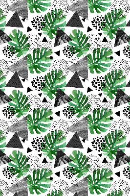 Modern roller blind Leaves triangles dots