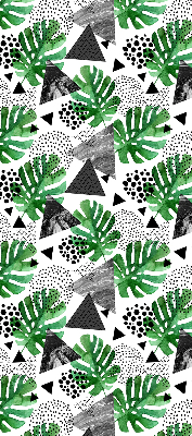 Modern roller blind Leaves triangles dots