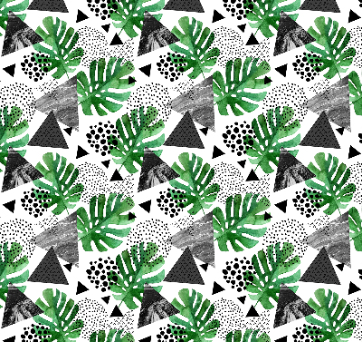 Modern roller blind Leaves triangles dots