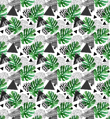 Modern roller blind Leaves triangles dots