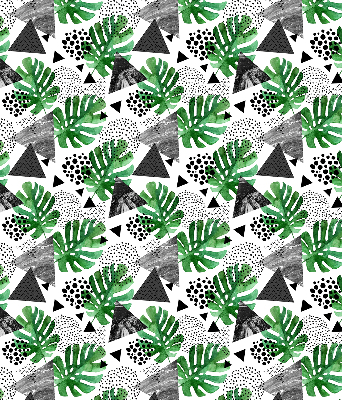 Modern roller blind Leaves triangles dots