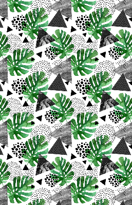 Modern roller blind Leaves triangles dots