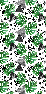 Modern roller blind Leaves triangles dots