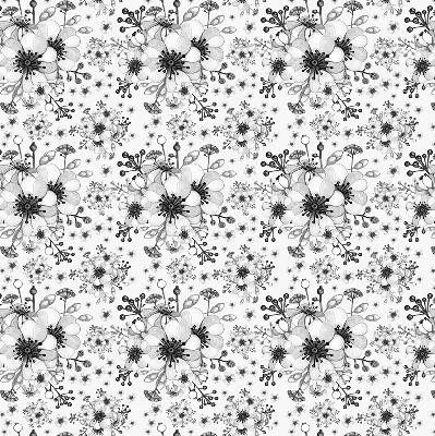 Modern roller blind Drawn flower
