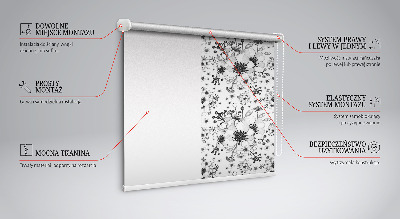 Modern roller blind Drawn flower
