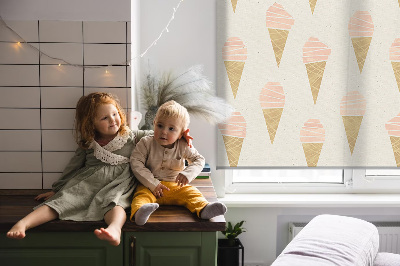 Roller blind for large window Ice-cream