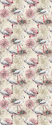 Fabric roller blind White flamingos